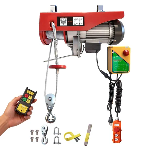 Miniatura 20 de Polipasto eléctrico, cabrestante eléctrico de 880 libras con control remoto inalámbrico, polipasto eléctrico de 110 V con control remoto, motor