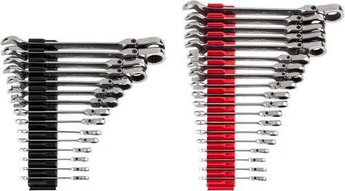 Miniatura 18 de TEKTON Juego de llaves de combinación con cabeza flexible de 12 puntos con organizadores modulares, 19 piezas (6-24 mm) WRC95303