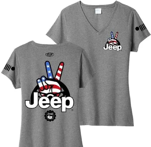 Miniatura 3 de Jeep Camiseta con cuello en V para mujer Wave USA