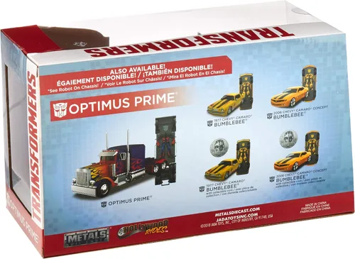 Miniatura 4 de Camión Jada Optimus Prime con Robot en el Chasis de la Película Transformers Serie Hollywood Rides Modelo de Diecast 30446