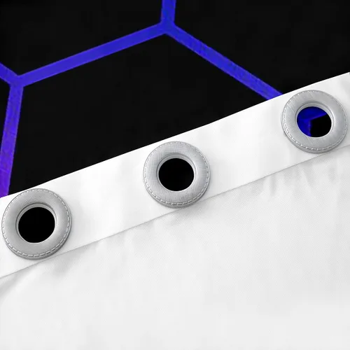 Miniatura 58 de Feelyou - Cortinas de ventana en forma de panal, tema geométrico hexagonal con luces de neón verdes, para chicos adolescentes y hombres, elegante