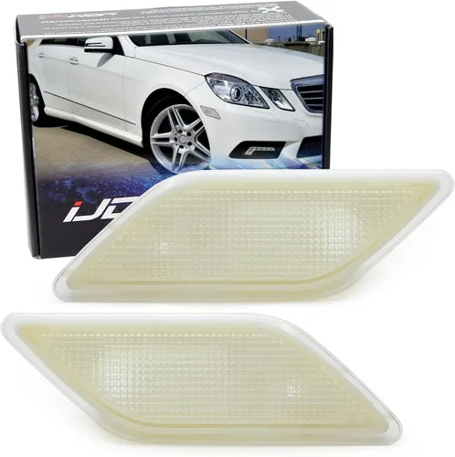 Miniatura 10 de iJDMTOY Euro OEM-Spec - Carcasas de lámpara de marcador lateral de parachoques delantero compatibles con Mercedes 2010-2013 W212 Clase E E300 E350