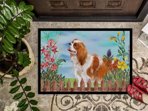Miniatura 3 de Caroline's Treasures CK1225JMAT Cavalier Spaniel Spring Felpudo de 24 x 36 pulgadas para puerta delantera, alfombras interiores y exteriores