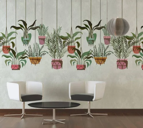 Miniatura 5 de CONCORD WALLCOVERINGS ™ 382661 - Papel tapiz floral para cestas de flores de dormitorio, verde marrón y amarillo, 62.6 pulgadas de ancho x 110