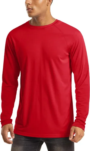 Miniatura 42 de MAGCOMSEN Camisas de manga larga para hombre, protección solar UPF 50+, camisetas atléticas para senderismo, correr, entrenamiento, protección