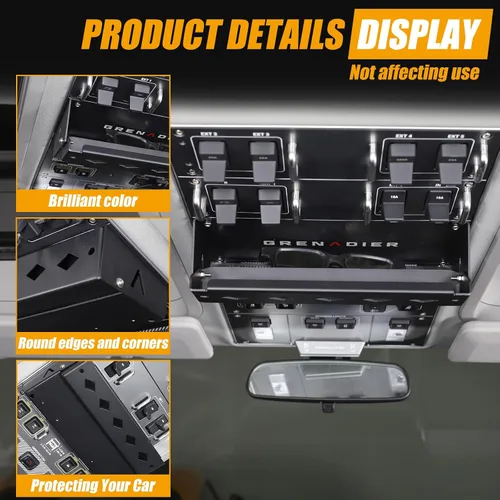 Miniatura 6 de Canasta de Almacenamiento Interior de Coche Compatible con INEOS Grenadier 2022-2025 Panel de Techo Multifuncional Expansión de Almacenamiento