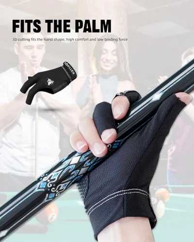Miniatura 15 de KONLLEN Billiards Gloves for Left Hand/Right Hand L/XL Pool Gloves Professional Non-Slip Adjustable Breathable Snooker Gloves Popular Sizes for Men