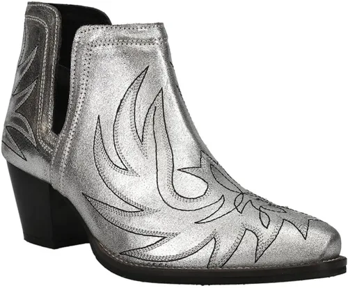Miniatura 2 de ROPER Para Mujer Rowdy Bordado Puntera Casual Botas Tobillo Tacón Medio 2-3" - Marrón