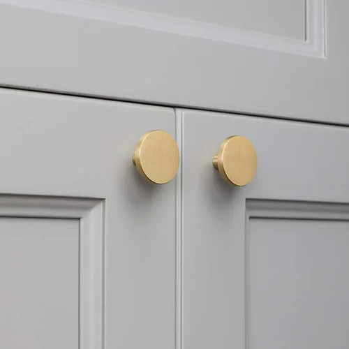 Miniatura 7 de RZDEAL Pomos para gabinete, pomos redondos de latón macizo para cajones y cajones, manijas decorativas simples para puertas de gabinete de cocina