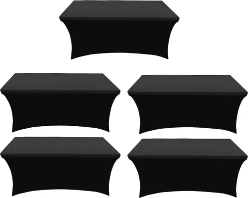 Miniatura 18 de Banquet Tables Pro Mantel rectangular plegable de elastano de 6 pies de largo, elástico, ajustado, para mesas de patio plegables de 30 pulgadas
