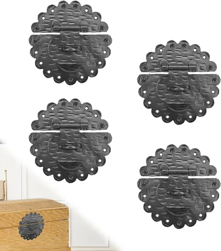 Miniatura 17 de 1 paquete de cerrojos de muebles de 2.75 pulgadas para puertas, color negro, cerrojo decorativo de metal para muebles, cerrojos de metal rústico