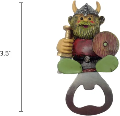 Miniatura 2 de Abrebotellas con imán para nevera vikingo noruego (2.75")
