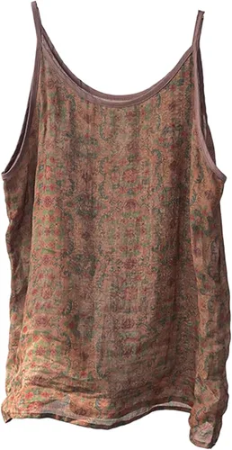 Miniatura 6 de LZJN Camiseta sin mangas para mujer, transpirable, con estampado floral