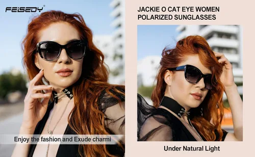 Miniatura 7 de FEISEDY Gafas de sol polarizadas vintage para mujer, estilo Jackie O Cat Eye B2451