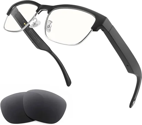 Miniatura 9 de Lentes inteligentes de audio Bluetooth – Lentes de luz azul para mujeres y hombres, sonido de oído abierto con micrófono y altavoces, filtro de luz