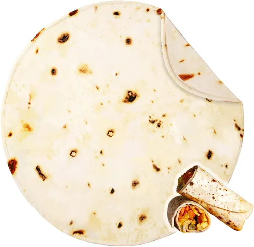 Bnuitland Manta de tortilla de burritos, 300GSM de doble cara gigante divertida manta de regalo para niños/mascotas y adultos, manta realista súper