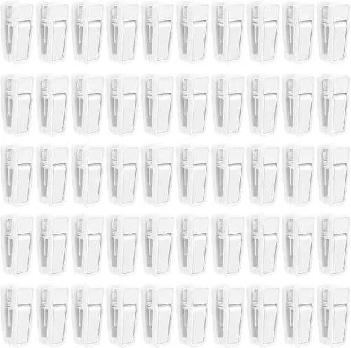Blcculi 50 clips de plástico para colgar bebés, agarre fuerte para perchas delgadas y de terciopelo (blanco)
