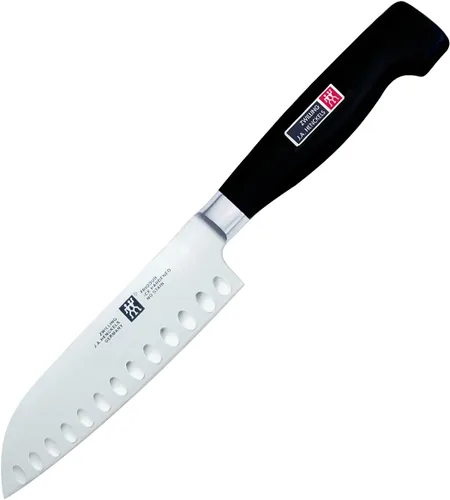 Miniatura 4 de ZWILLING J.A. Henckels Twin Four Star Santoku de borde hueco de 5.5 pulgadas Negro/ acero inoxidable