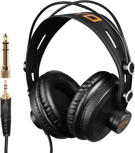 JOYO Auriculares de estudio para grabación, cancelación de ruido sobre la oreja, para guitarra, teléfono celular, mezclador, amplificador, podcast,