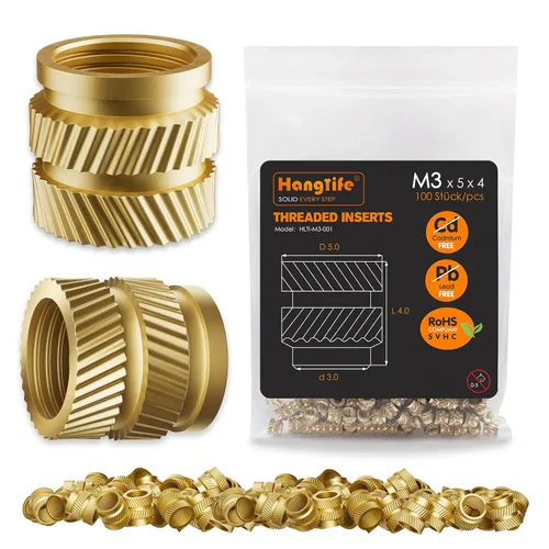 Miniatura 12 de HANGLIFE Inserciones Roscadas de Conjunto de Calor, Caja de Surtido M2 M2.5 M3 M4 M5 M6 (345 Piezas) Inserción de Conjunto de Calor para Componentes