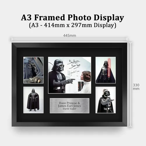 Miniatura 2 de HWC Trading Dave Prowse & James Earl Jones Star Wars Darth Vader 40 x 30 cm (A3) Regalos Impresos con Autógrafo Firmado Presentación para Fans