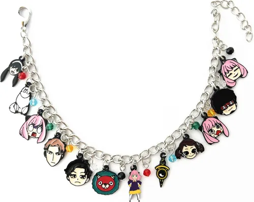 Miniatura 2 de Pulsera SPY FAMLY de dibujos animados de anime SP FAMILY Charm pulsera regalos para mujeres y niñas, Metal, Sin gemas.
