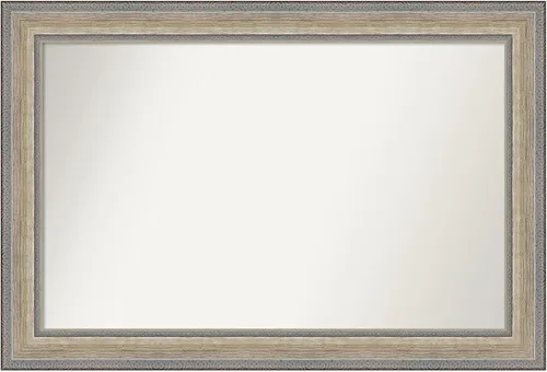 Miniatura 134 de Amanti Art Espejo de baño plateado para sobre fregadero, 28 x 47 pulgadas, espejo rectangular de plata imperial, marco de madera tradicional de gran
