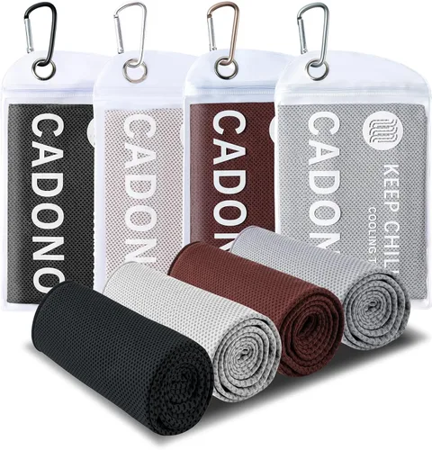 Miniatura 13 de Paquete de 4 toallas refrescantes (40 x 12 pulgadas), toalla de frío suave y transpirable, toalla de hielo, toalla de microfibra para yoga