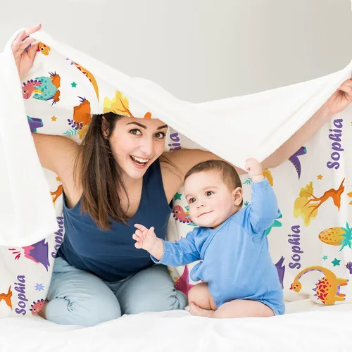 Miniatura 71 de Artsadd Manta de bebé personalizada para niños y niñas con nombre, manta personalizada con nombre de bebé con patrón de unicornio, manta