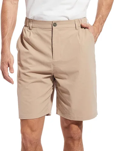 Boyzn Pantalones cortos de golf con entrepierna de 9 pulgadas para hombre, pantalones cortos de vestir casuales para el trabajo, pantalones cortos