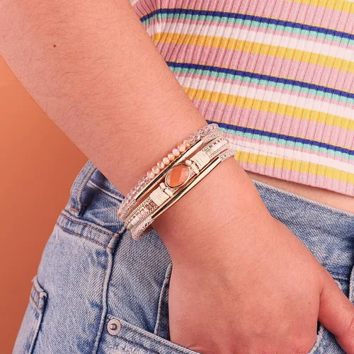 Miniatura 7 de FANCY SHINY- Pulseras de cuero de la envoltura de cuentas de cristal de la pulsera Boho Cuff piedra, dije, pulseras con cierre magnético de joyería