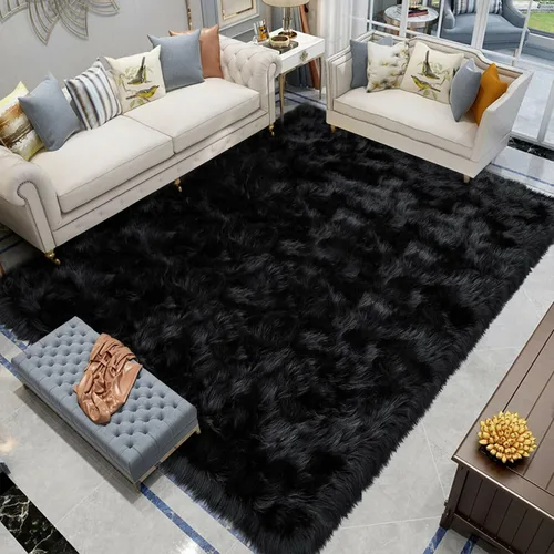 Miniatura 138 de Latepis - Tapete rectangular de piel sintética tipo lana de oveja suave, esponjosa y lavable para sala de estar, dormitorio, sala de juegos o Blanco