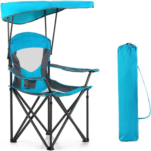 Miniatura 13 de HIGH POINT SPORTS Silla de descanso resistente con toldo para senderismo, silla de viaje, silla plegable para exteriores, campamento, patio, soporta
