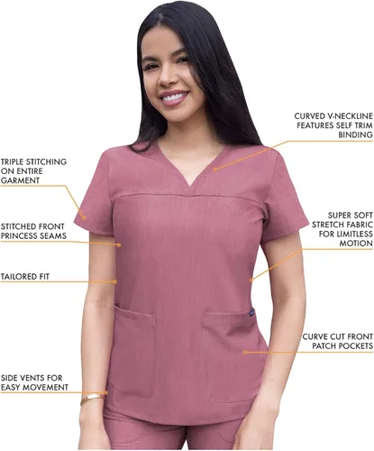 Miniatura 3 de Adar Pro - Ropa quirúrgica para mujer, camisa con cuello en V