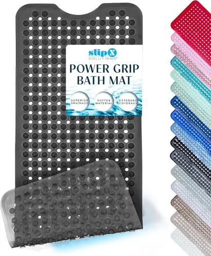 Miniatura 15 de SlipX Solutions - Tapete extralargo y de fuerte agarre para tina y ducha, para adultos mayores y niños, 39x16 pulgadas, antideslizante, agujeros