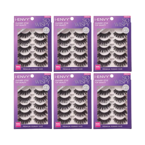 Miniatura 10 de i-ENVY - 5 pares de pestañas postizas Demi Wispies (1 paquete), cabello 100% humano de calidad premium, pestañas esponjosas y plumosas con volumen