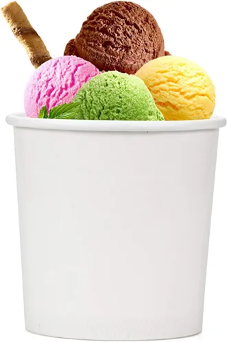 Miniatura 2 de Hedume Paquete de 60 vasos de papel para helado con 60 tapas, recipientes de postre congelado de 16 onzas con tapas, recipiente de alimentos fríos