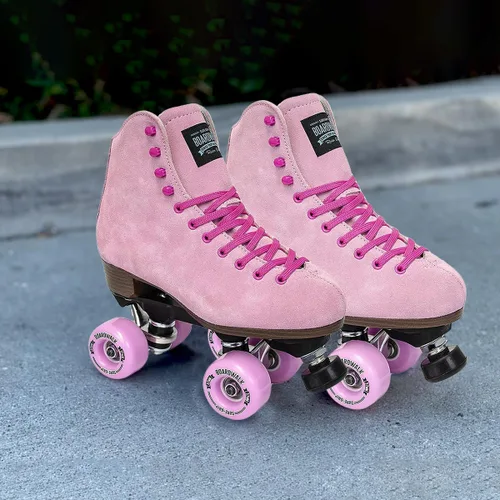 Miniatura 2 de Sure-Grip Boardwalk - Patines de ruedas unisex para exteriores con botas de cuero retro y ruedas 82A Teaberry