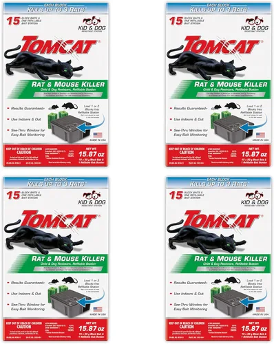 Miniatura 15 de Tomcat Rat & Mouse Killer - Estación desechable resistente para niños y perros, 1 estación de cebo prellenada lista para usar