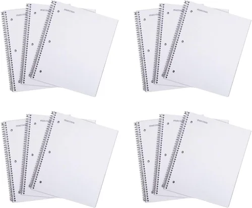 Miniatura 33 de Mintra Office Cuadernos de espiral duraderos, 1 materia, (rosa primavera, amarillo sol, hielo ártico, rayas anchas, paquete de 3)