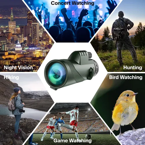 Miniatura 5 de Monocular-Telescopio 80x100 Monoculares de alta potencia de alta definición para adultos de alta potencia con adaptador de teléfono inteligente