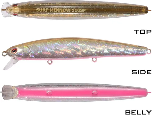 Miniatura 5 de LITTMA Señuelos de pesca de surf de California Señuelos de pesca de agua salada Jerkbait Crankbait Surf Minnow 110 - Sardina metálica Super Glow