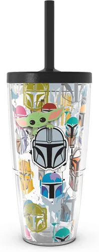 Miniatura 11 de Tervis Traveler - Vaso de viaje con triple aislamiento térmico Peekaboo de Star Wars Mandalorian mantiene las bebidas frías y calientes, 20 onzas