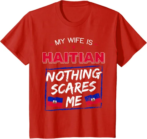Miniatura 52 de My Wife Is Haitian Republic of Haiti Heritage Roots - Camiseta con bandera, Negro, S