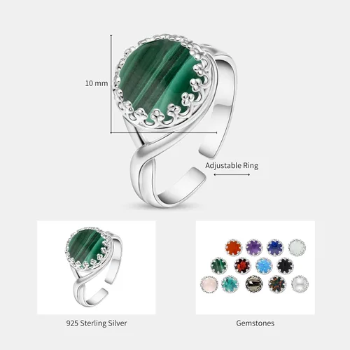 Miniatura 62 de 925 Sterling Silver Gemstone Rings for Women - Anniversary Rings for Women - Sterling Silver Rings for Women - Dainty Sterling Silver Rings