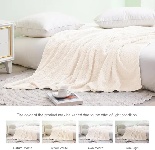Miniatura 4 de Exclusivo Mezcla Manta de Forro Polar para Sofá, 50x70 Pulgadas Mantas Suaves y Acogedoras de Franela Jacquard, Mantas Ligeras de Felpa Difusa