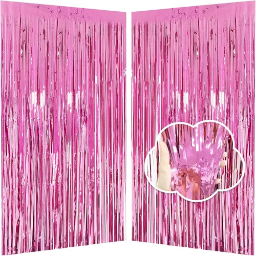 Miniatura 13 de Cortinas de flecos de papel de aluminio de oropel negro de 3.3 x 8.2 pies, telón de fondo de flecos negros para decoración de fiestas