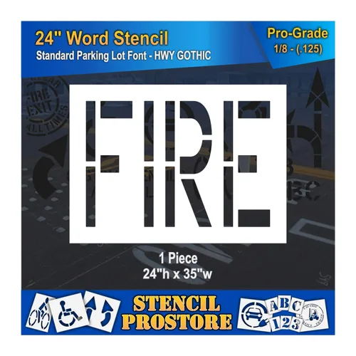 Plantillas de marcado de pavimento – Plantilla de fuego de 24 pulgadas – 24 x 35 pulgadas x 1/8 pulgadas (128 mil) – Grado profesional