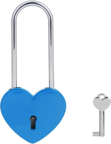 Love Lock - Candado de corazón con llave para enamorados, boda, día de San Valentín, aniversario, viajes (con llave)