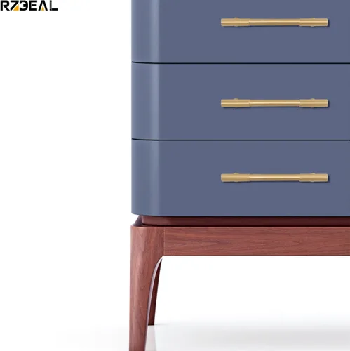 Miniatura 4 de RZDEAL - 4 tiradores dorados de gabinete de latón macizo, centros de agujeros de 3 pulgadas, para manijas de gabinete de cocina, cajón, baño